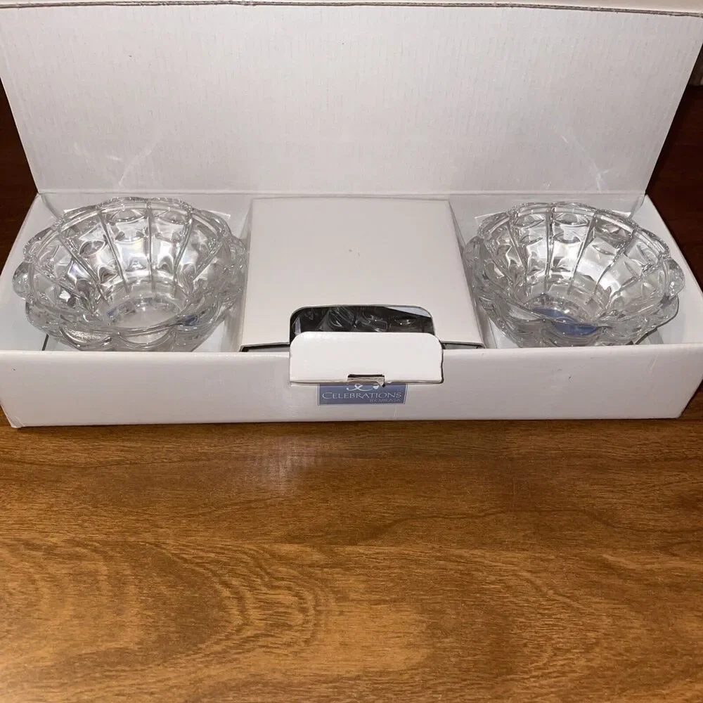 Mikasa Votive Candle Holders Celebrations Facets Collection Set Of 3 Open Box